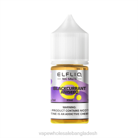 Vape Bangladesh Price - ELFBAR ELFLIQ নিক সল্ট 30 এমএল ব্ল্যাককারেন্ট anised JV6D9
