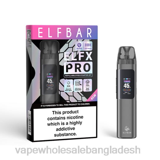 Vape Dhaka - ELFBAR ELFX Pro পড ডিভাইস খুলুন ধূসর JV6D3