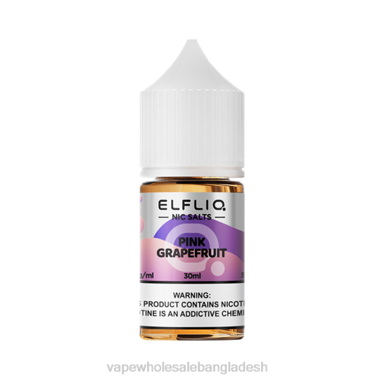 Vape Price In Dhaka - ELFBAR ELFLIQ নিক সল্ট 30 এমএল গোলাপী আঙ্গুর JV6D24