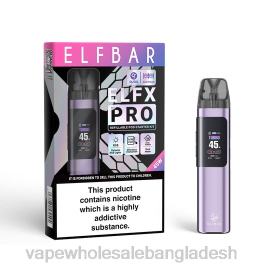 Vape Wholesale Supplier - ELFBAR ELFX Pro পড ডিভাইস খুলুন বেগুনি JV6D2
