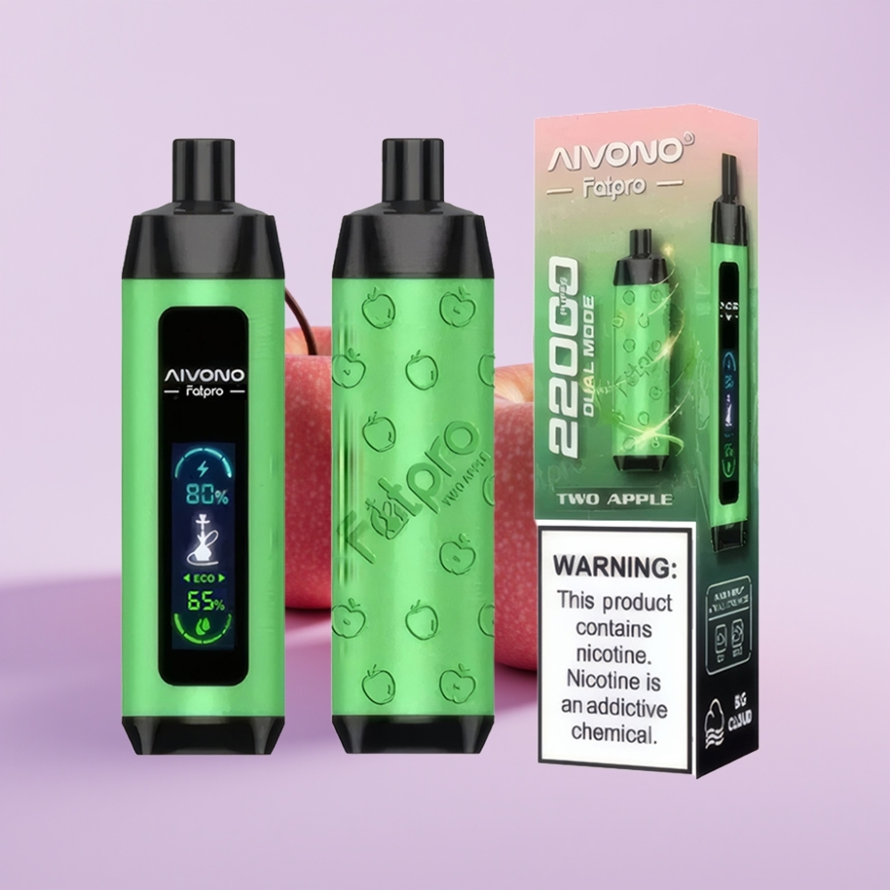 Aivono Aim Fatpro 22000 Puffs ডিসপোজেবল ভেপ দুই আপেল 0.6 ohm Mesh Coil
