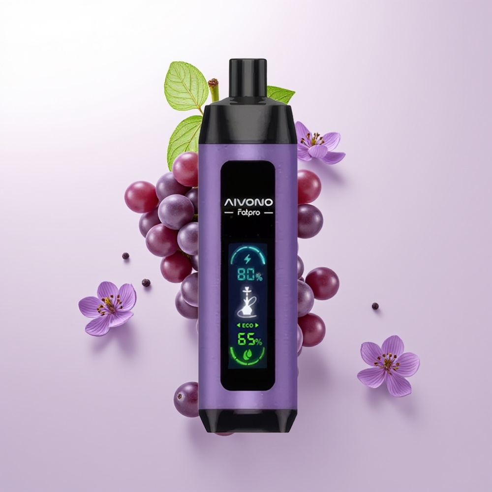 Aivono Aim Fatpro 22000 Puffs ডিসপোজেবল ভেপ আঙ্গুর পুদিনা 28ml E-liquid