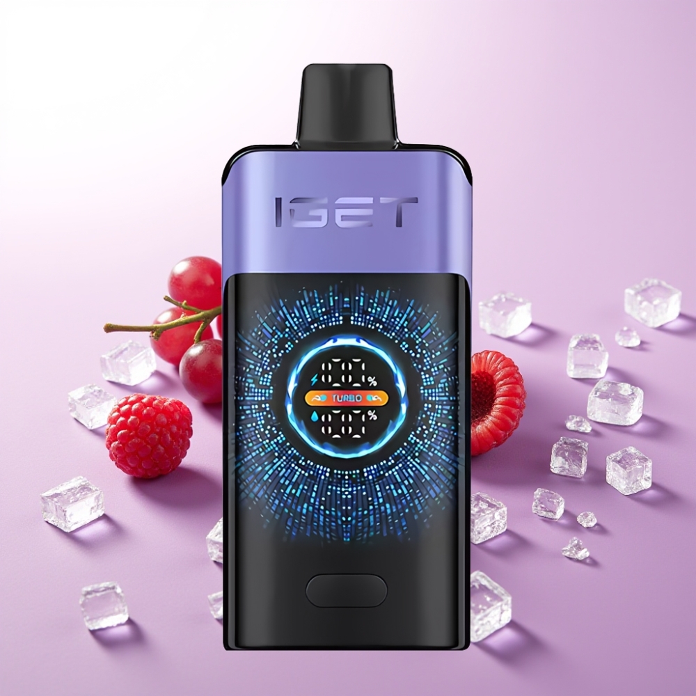 IGET ONE 12000 Puffs ডিসপোজেবল ভেপ রাস্পবেরি আঙ্গুর বরফ 2700 mAh