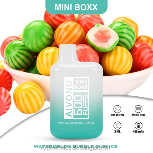 Vape Shop Bd Dhaka - Aivono AIM MINI BOXX 600 তরমুজ বাবল গাম বরফ 40X0R235