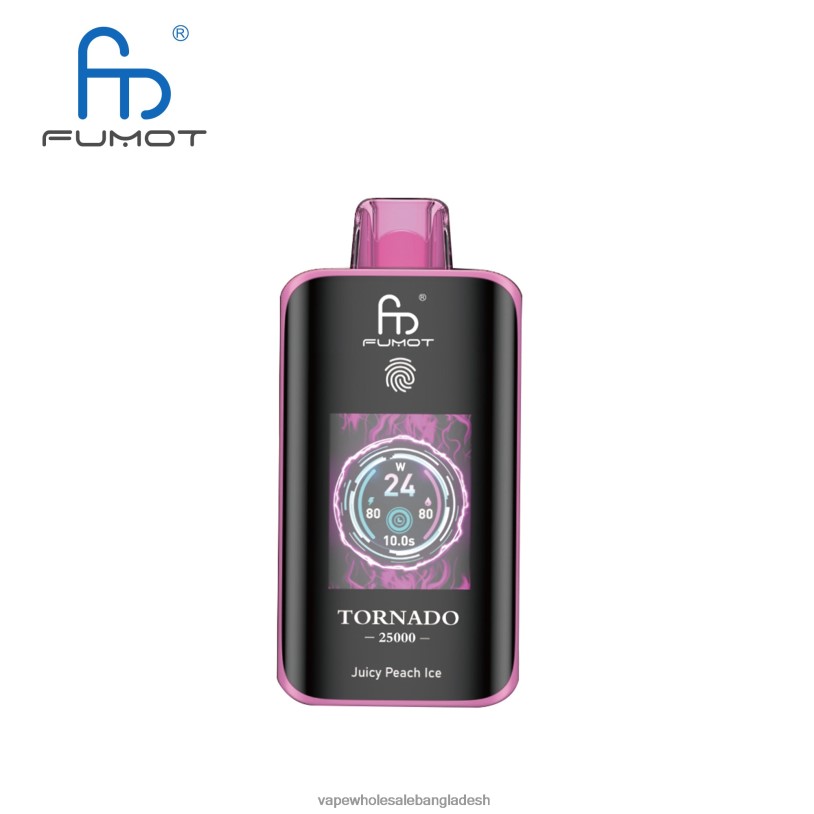 Vape Wholesaler - Fumot Tornado 25000 ডিসপোজেবল ভ্যাপ সরস পীচ বরফ 0LJ887