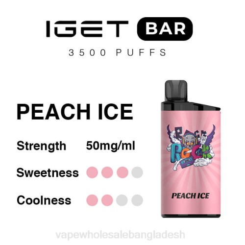 Vape Shop Bd Dhaka - পীচ বরফ F6D895 IGET BAR 3500 5% নিকোটিন