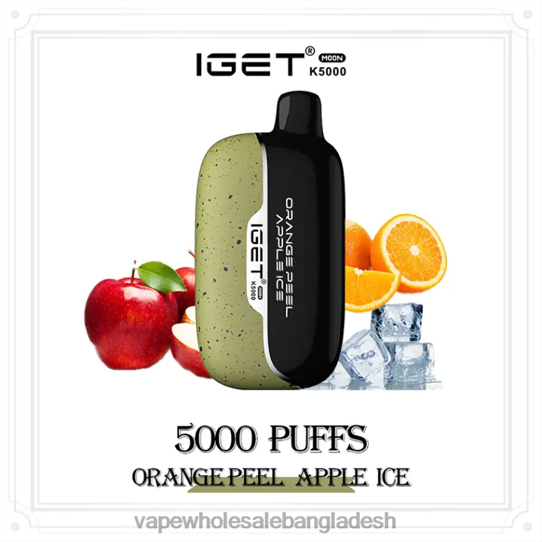 Vape Shop Bd Dhaka - IGET Moon k5000 Z2BRF15 কমলার খোসা আপেল বরফ