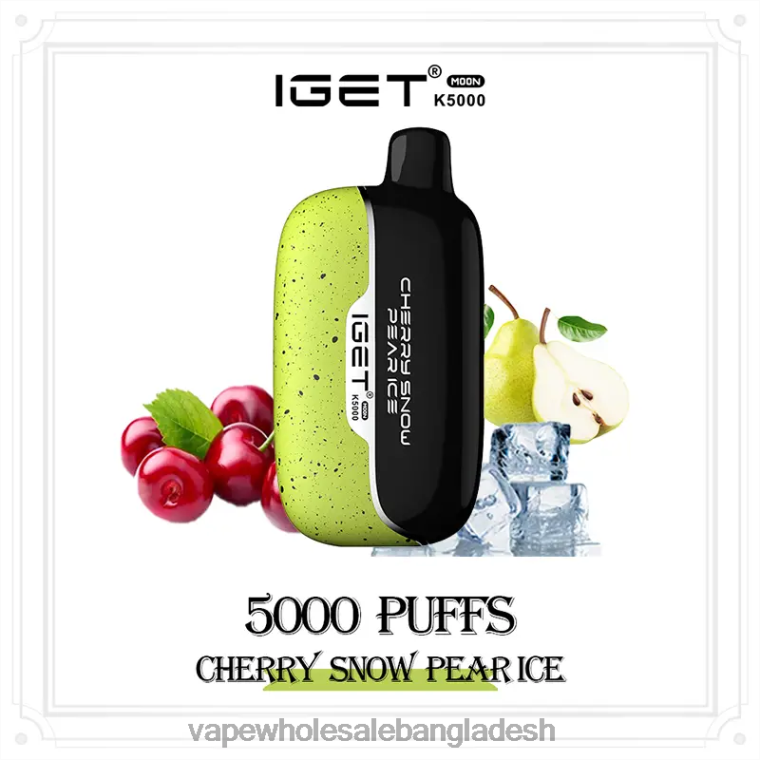 Vape Shop Bd Dhaka - IGET Moon k5000 Z2BRF5 চেরি স্নো নাশপাতি বরফ