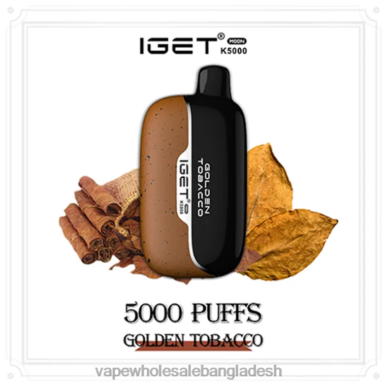 Vape Wholesale Bangladesh - IGET Moon k5000 Z2BRF1 সোনালী তামাক