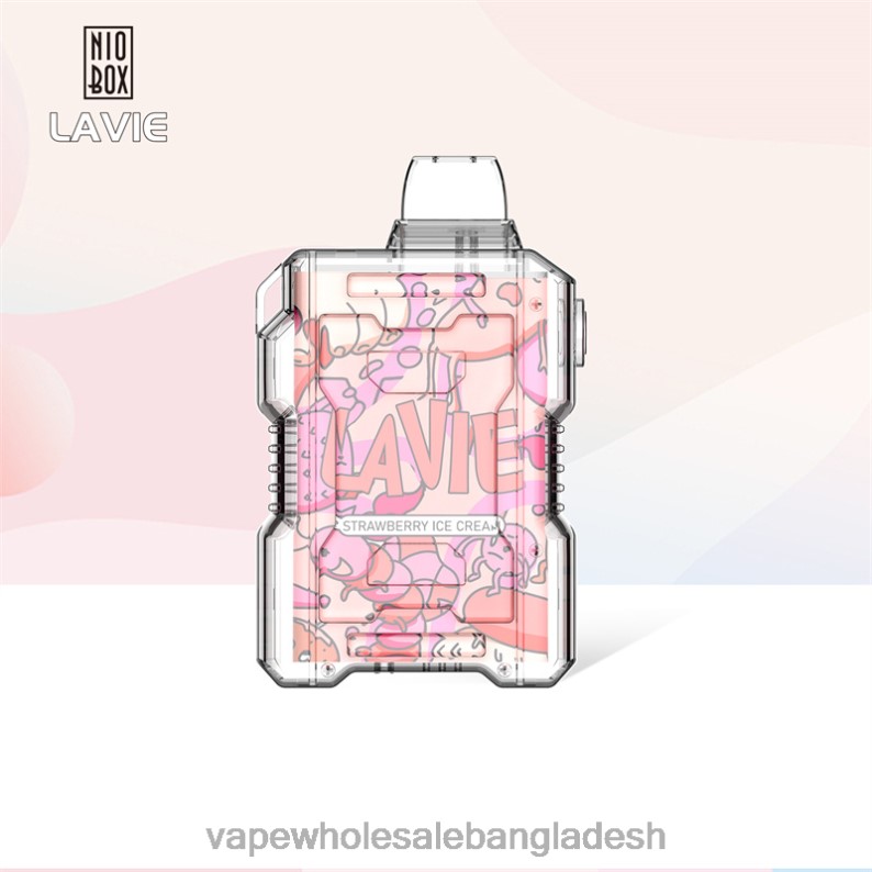Vape Bd Online - LAVIE NIO BOX 9000 পাফ 64RHX196 স্ট্রবেরি আইসক্রিম