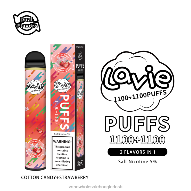 Vape Dhaka - LAVIE BAR Switch 2200 পাফ 64RHX293 তুলো ক্যান্ডি/স্ট্রবেরি