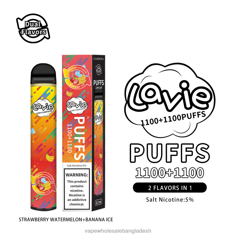 Vape Shop Bd Dhaka - LAVIE BAR Switch 2200 পাফ 64RHX295 স্ট্রবেরি তরমুজ/কলা বরফ