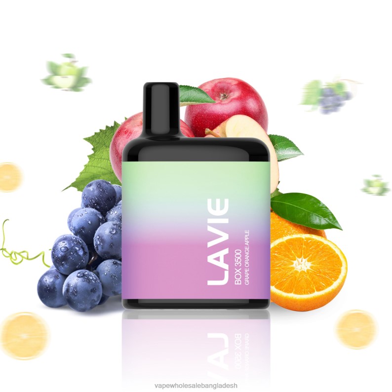 Vape Wholesale Supplier - LAVIE BOX 3500 পাফ 64RHX212 আঙ্গুর কমলা আপেল