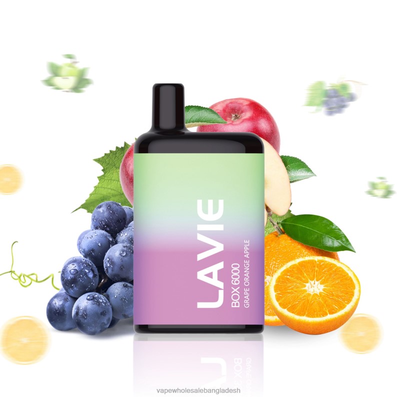 Vape Wholesale Supplier - LAVIE BOX 6000 puffs 64RHX202 আঙ্গুর কমলা আপেল