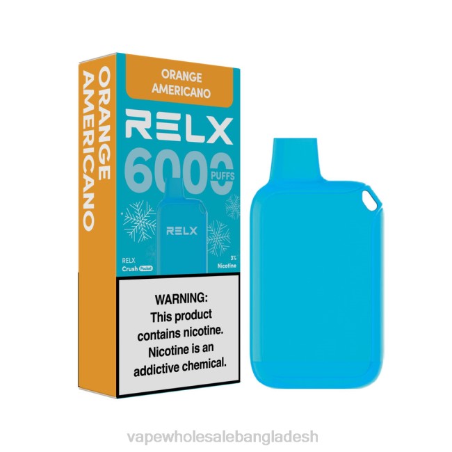 Vape Shop Bd Dhaka - RELX Crush Pocket 6000 বরফ কমলা আমেরিকান PXFT15