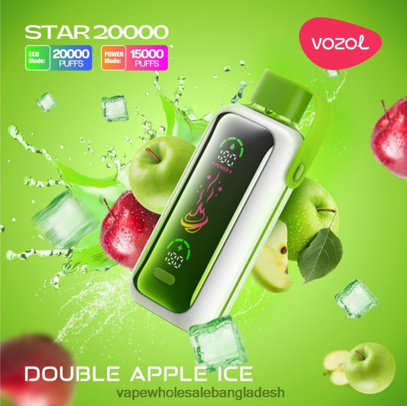 Vape Wholesaler - VOZOL STAR 20000 06226V7 ডাবল আপেল বরফ